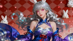 气质银发兔耳美女