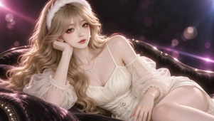 霓虹慵懒美少女