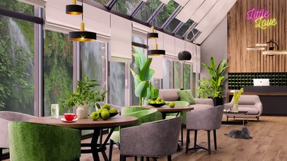 青山瀑布咖啡厅氛围