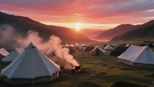 落日草原帐篷