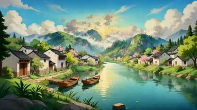 春山渡溪村
