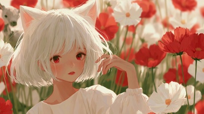 银发猫耳女孩