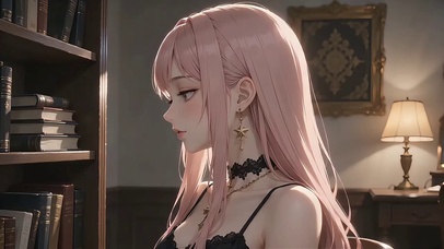 粉色直发少女