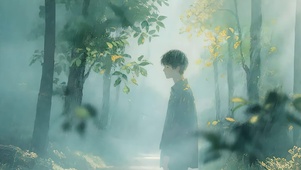 雨中少年
