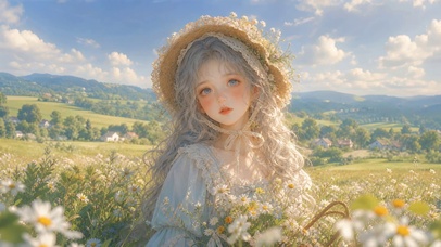 油画少女