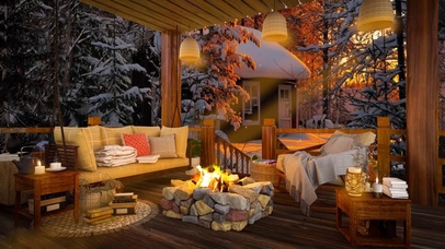 梦幻雪屋阳光庭院