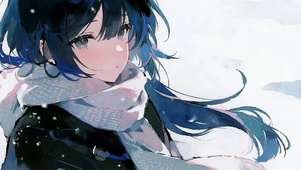雪景下女孩