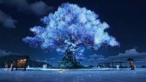 蓝色樱花树
