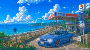 海边加油站