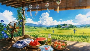 夏日凉亭乘凉