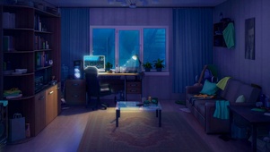 夜雨房间
