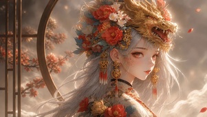 鲜花龙冠少女