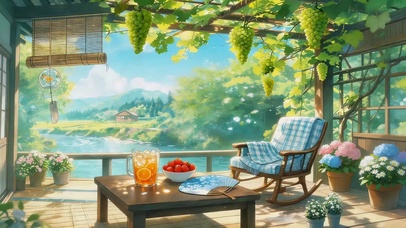 盛夏葡萄架