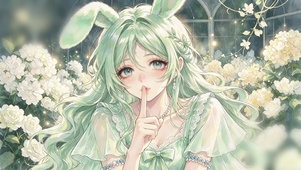 可爱森系禁声兔耳少女
