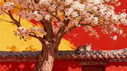 古墙落花喵
