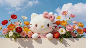 花丛可爱猫咪