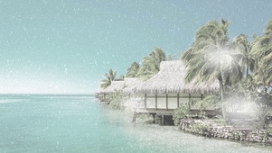 海岛下雪