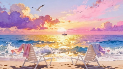 海边夕阳
