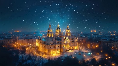 纯净星夜欧式宫殿