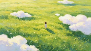 小清新草原小女孩