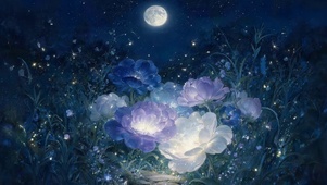 月光下鲜花