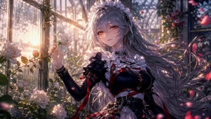 花园银发少女
