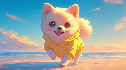海边的小狗
