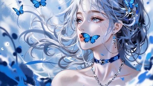 蓝调少女与蝶
