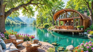 曲顶木屋翠湖