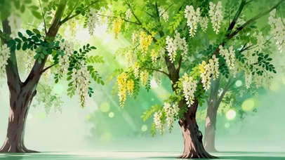 春天槐花盛开