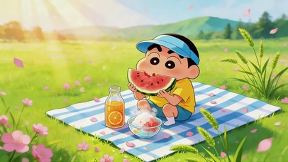 治愈春天春游的小新