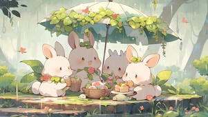 雨中兔兔