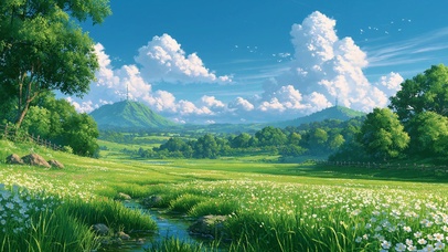 绿色草原风景4K