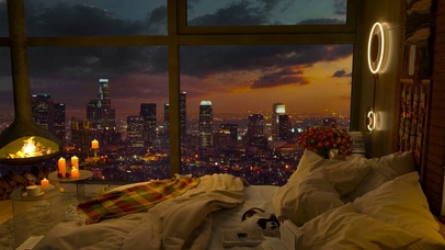 安静都市深夜房间