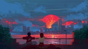 城市夕阳