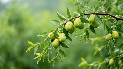 雨天枣子树