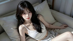 慵懒居家清纯美少女