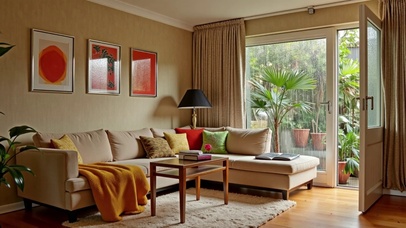 【雨景】米色客厅