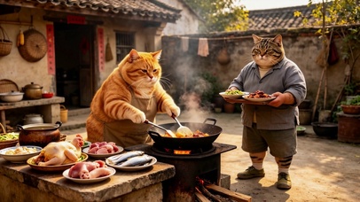 猫厨做饭