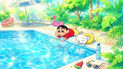 小新和小白的泳池夏天