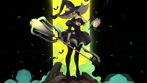 深色背景可爱女巫动态壁纸
