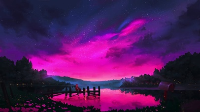 夜空下的湖泊2k