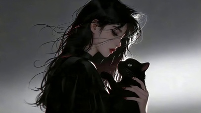 高冷女孩和猫咪