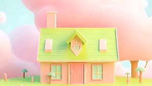 简约小屋带鱼屏