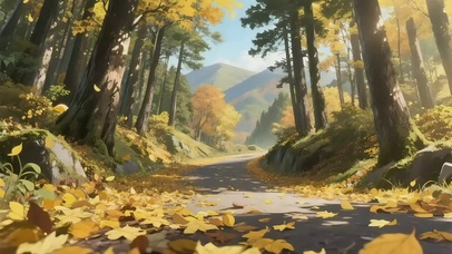 秋日阳光森林小径