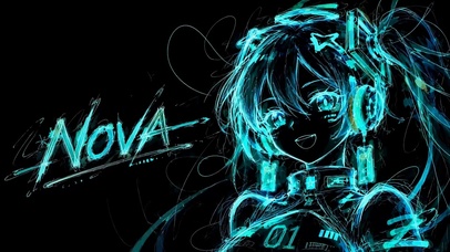 霓虹荧光乱线画美少女