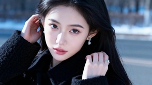 冬日户外阳光美女动态人像