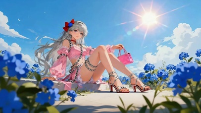 粉系银发娘・花境