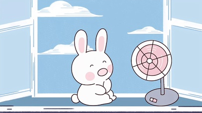 悠闲兔子--吹风扇