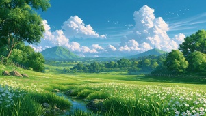 绿色草原风景4K